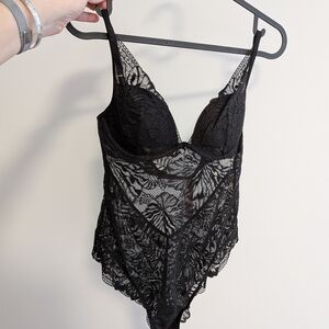 Victoria's Secret Black Lace Bodysuit